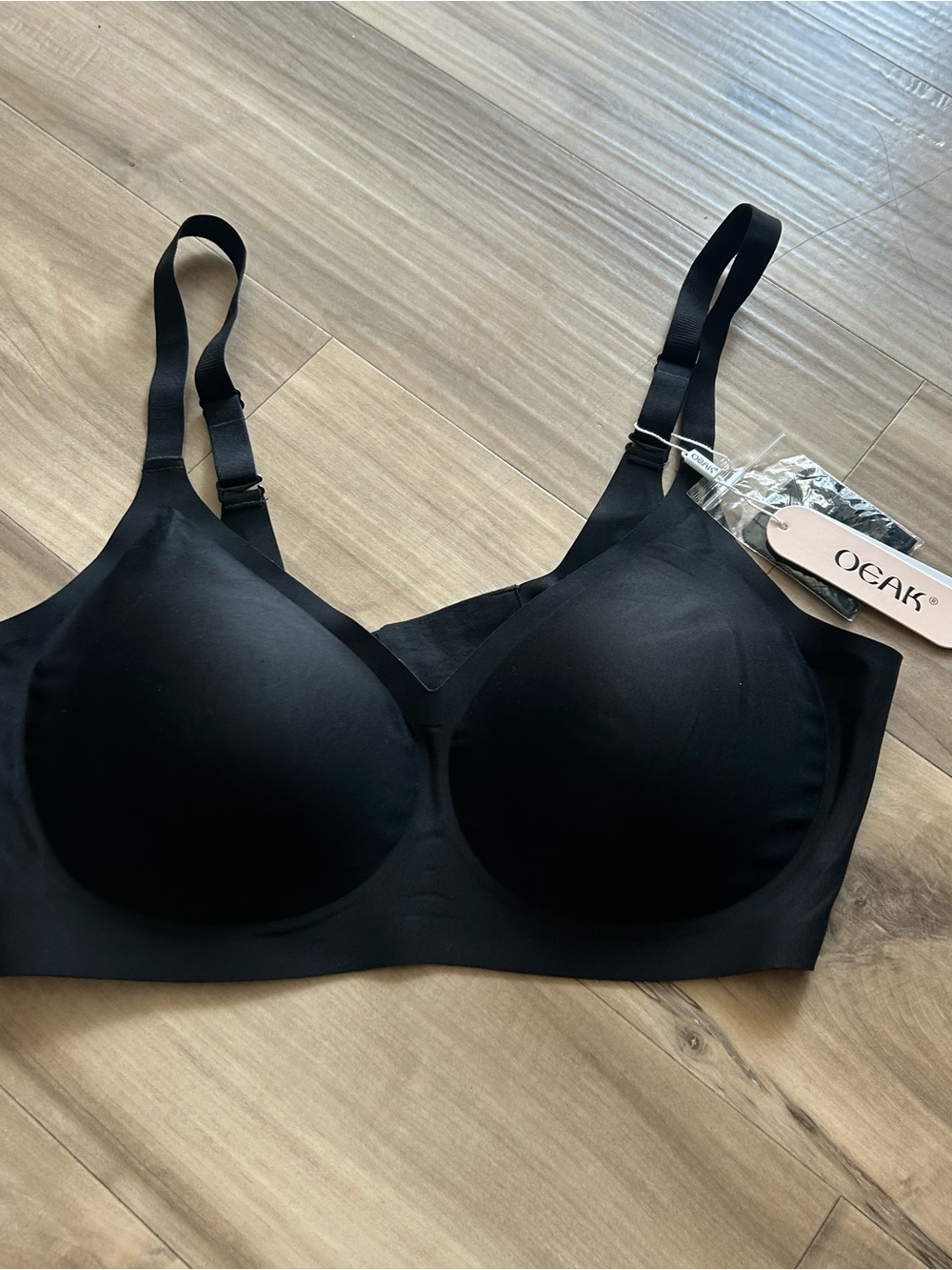NWT Oeak Black padded bra wide strap fat back smoothing size XXL